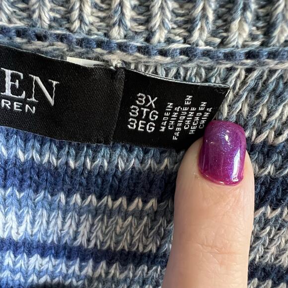 NWOT Lauren Ralph Lauren Blue Striped Sweater Tank Top Size 3x - Picture 7 of 7